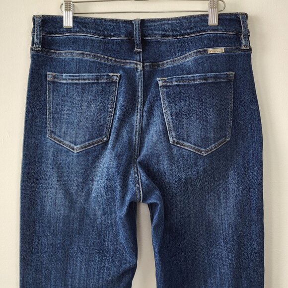 KanCan LA Constance Essentials High Rise Bootcut Jeans Side Slit Dark Wash Denim - Picture 9 of 16